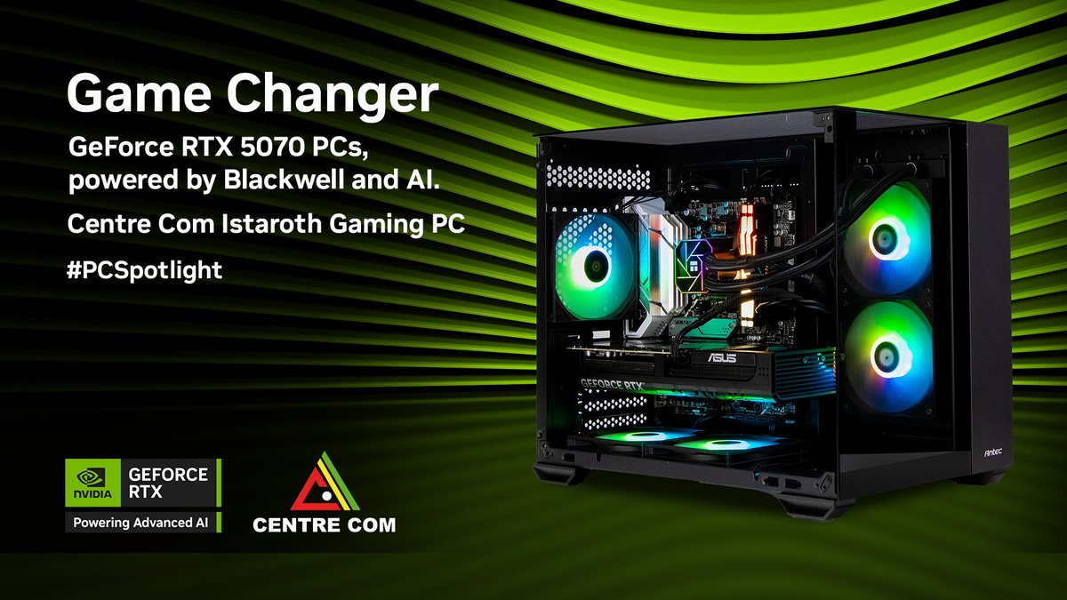 NVIDIA ANZ (@nvidiaanz) on Twitter photo Experience next-level gaming performance with the <a href="/centrecomau/">Centre Com</a> Istaroth Gaming PC, powered by GeForce RTX 5070.
Available now with Free Shipping: nvda.ws/45PP7cN
#PCSpotlight #GeForceRTXPCs Experience next-level gaming performance with the <a href="/centrecomau/">Centre Com</a> Istaroth Gaming PC, powered by GeForce RTX 5070.
Available now with Free Shipping: nvda.ws/45PP7cN
#PCSpotlight #GeForceRTXPCs