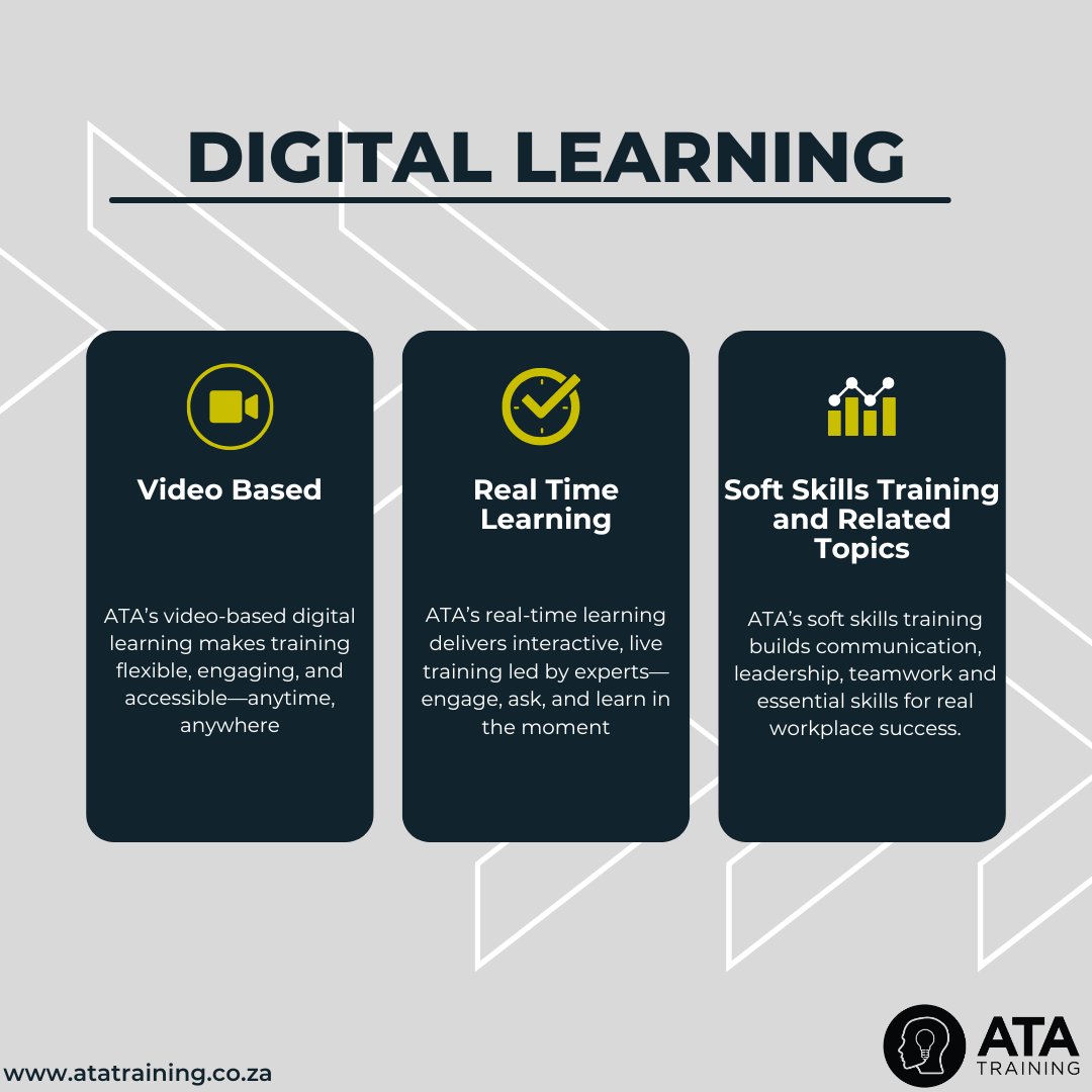 ATATraining's tweet photo. Learning made easy, anytime, anywhere! ATA Training’s digital learning lets you upskill at your own pace with expert-led video content.

For more information contact ludwig@atatraining.co.za

 #DigitalLearning #ATATraining #LearnAnywhere #ata #vision #ATA https://t.co/IJXfEei1Nh