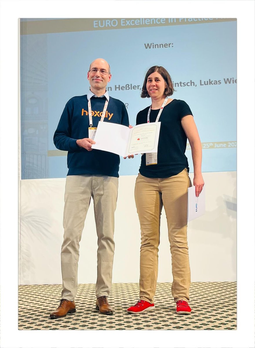 Proud to have joined #EURO2025!
Our CEO Fred Gardi chaired the jury and presented the #EEPA2025 award 🏆

Congrats to DB Schenker for the winning project BinPACKER 👏

More on our participation
👉 bit.ly/45UyAo0

#OperationsResearch #Optimization