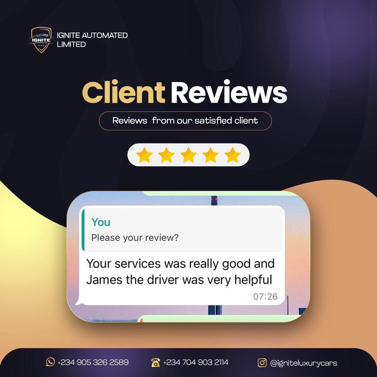 Igniteautomated's tweet photo. At Ignite luxury rentals, we deliver excellence.

📲 Book with us today for premium service and comfort.

#reviews #igniteauto #ignitecars #rentacar #travel #rentalcar #car  #carhire #rental #cars #carrentalsabuja #luxury #abuja https://t.co/HQyc3tzz10