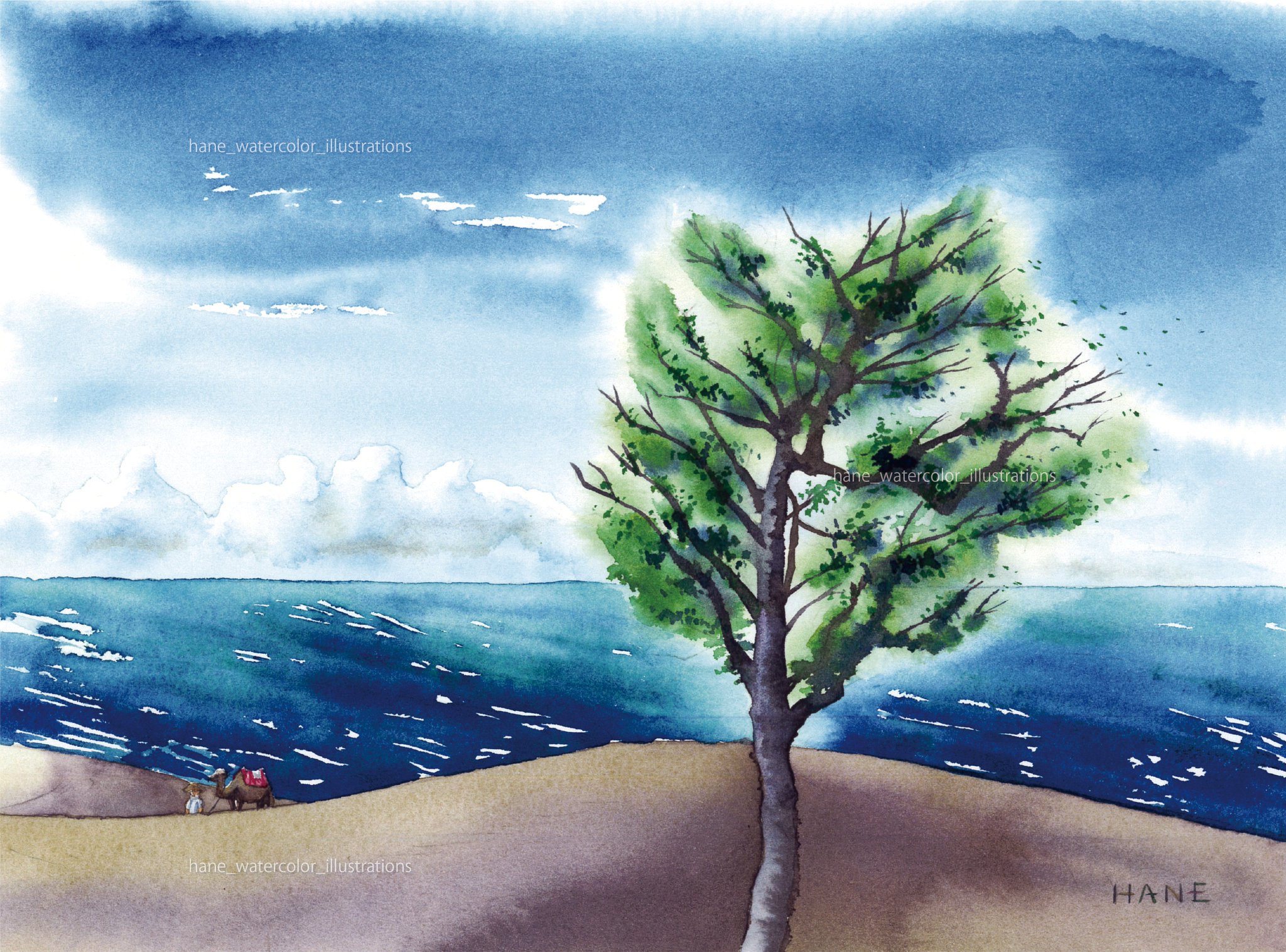 【真作】絵画　作者不詳　アクリル画　砂丘　風が描く自然のアート　U11 真作】絵画 作者不詳 アクリル画 砂丘 風が描く自然のアート U11