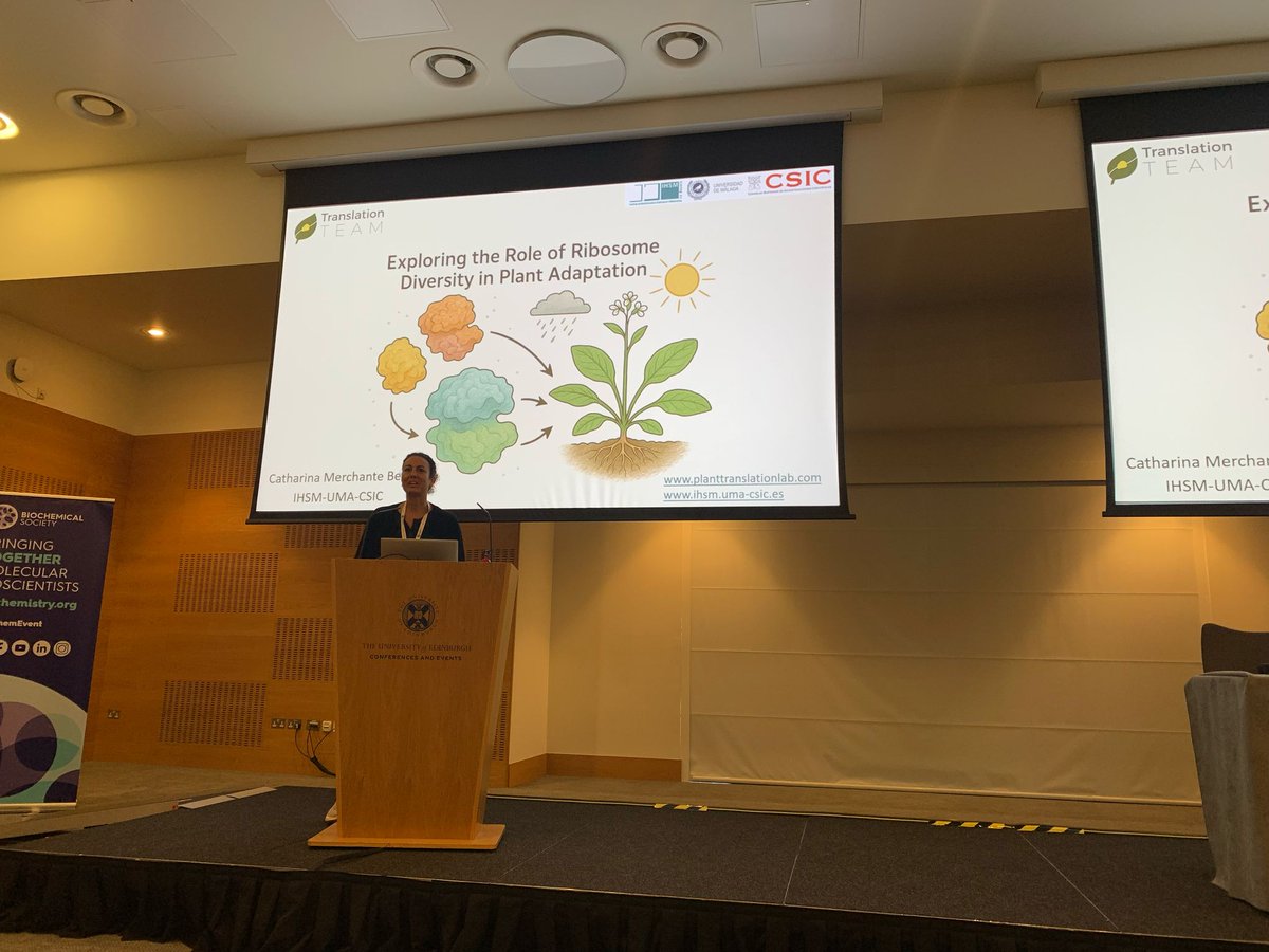 IHSM_CSIC_UMA's tweet image. 👩🔬 La investigadora del grupo "Regulación traduccional en plantas" Karen Merchante ha dado una charla como Keynote speaker en el congreso Translation UK, celebrado en Edimburgo del 30 de junio al 2 de julio.