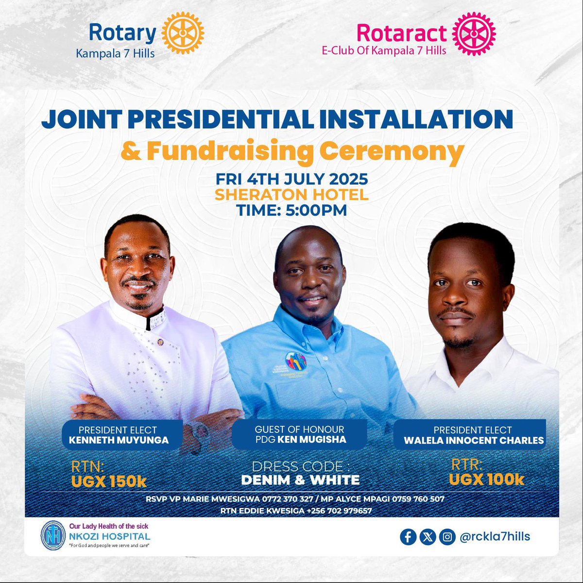 🎉 Today’s the Day! 🎉
The Joint Presidential Installation &amp; Fundraising Ceremony is finally here! 💫

Join us this evening at Sheraton Hotel at 5:00 PM

✨ welcome our new presidents in true 7 Hills style.
📍 Dress Code: Denim &amp; White
💃🏽 Come ready to connect, celebrate,&amp; serve!