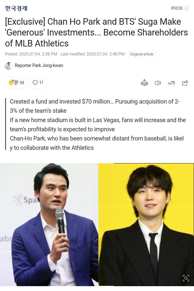 Min Yoongi went from being an ambassador to the NBA to being shareholder for a MLB team

THATS SO HOT OF HIM