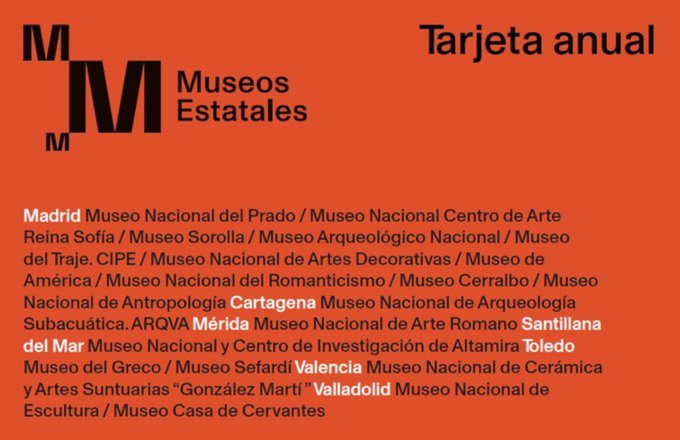 Línea Madrid (@lineamadrid) on Twitter photo Visítalos todas las veces que quieras... 🏛️
«Tarjeta anual Museos Estatales» de <a href="/culturagob/">Ministerio de Cultura</a> 👉 bit.ly/3LWyEbT
#Cultura #Arte Visítalos todas las veces que quieras... 🏛️
«Tarjeta anual Museos Estatales» de <a href="/culturagob/">Ministerio de Cultura</a> 👉 bit.ly/3LWyEbT
#Cultura #Arte