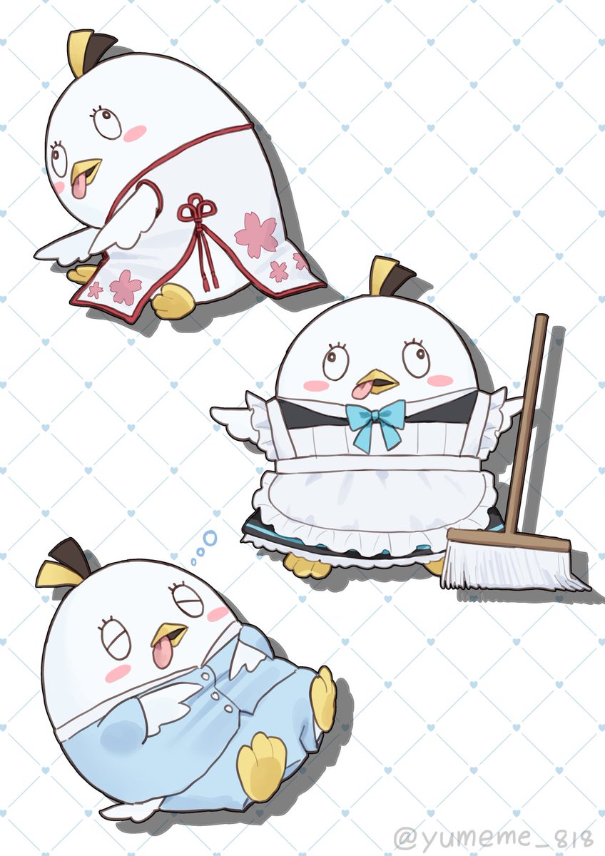 yumeme_818's tweet image. ペロロ(チーパオ)　ペロロ(応援団)
ペロロ(メイド)　　ペロロ(バニー)
ペロロ(パジャマ)　ペロロ(水着)