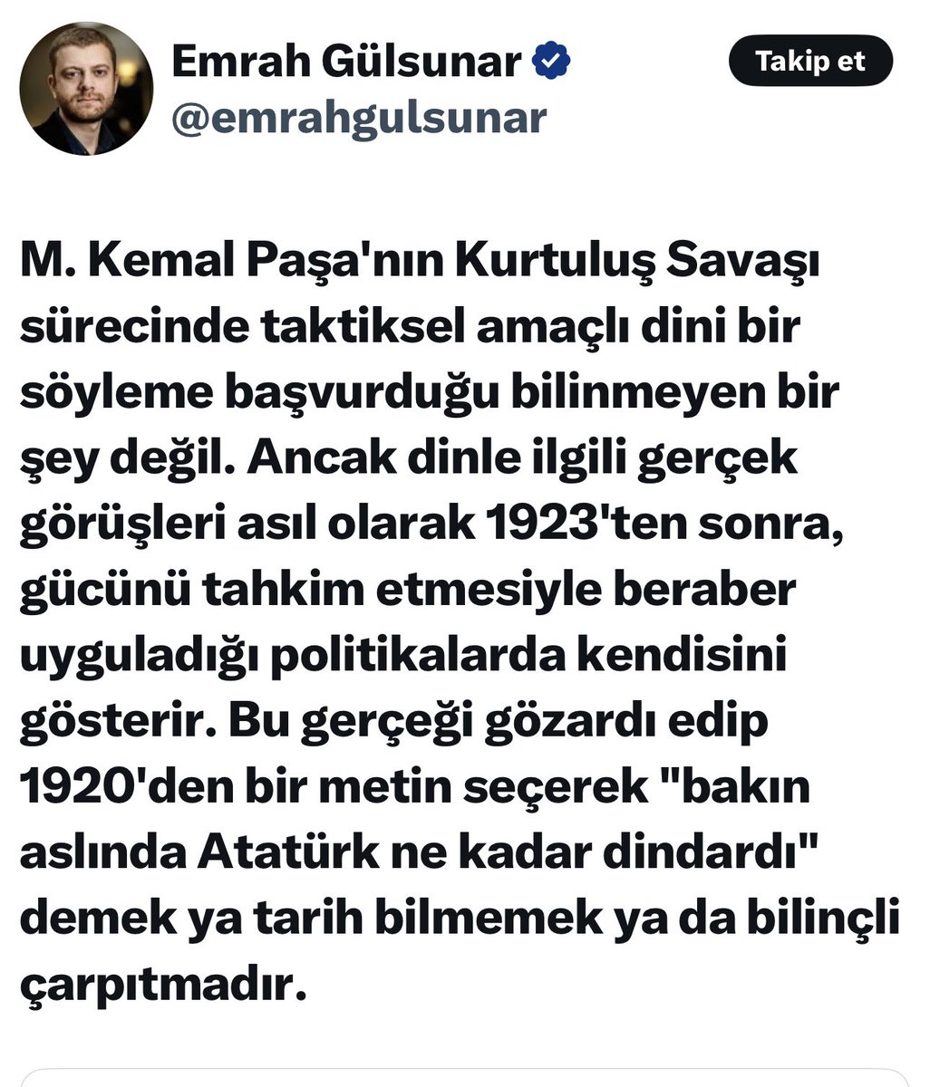 İlginçtir; Cumhurbaşkanı Erdoğan’ın, Gazi Mustafa Kemal Atatürk’ün TBMM’nin açılışı için tüm illere çektiği 21 Nisan 1920 tarihli telgrafını hatırlatması sonrası, bir kısım CHP’li neredeyse; yeminli düşmanları gibi Atatürk’ün dinsiz olduğunu ispatlama yarışına girdiler…