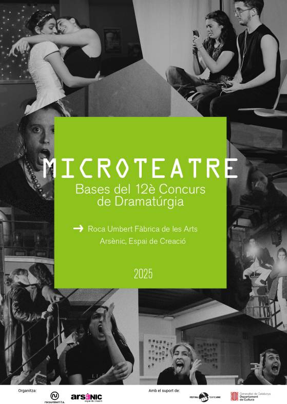 ✍️Fins al 24 de juliol pots presentar propostes per al 12è Concurs de Dramatúrgia #Microteatre2025

🔄En aquesta edició el guió teatral girarà entorn del concepte: I una altra vegada...?!

Consulta les bases a: arsenicreacio.com/microteatre