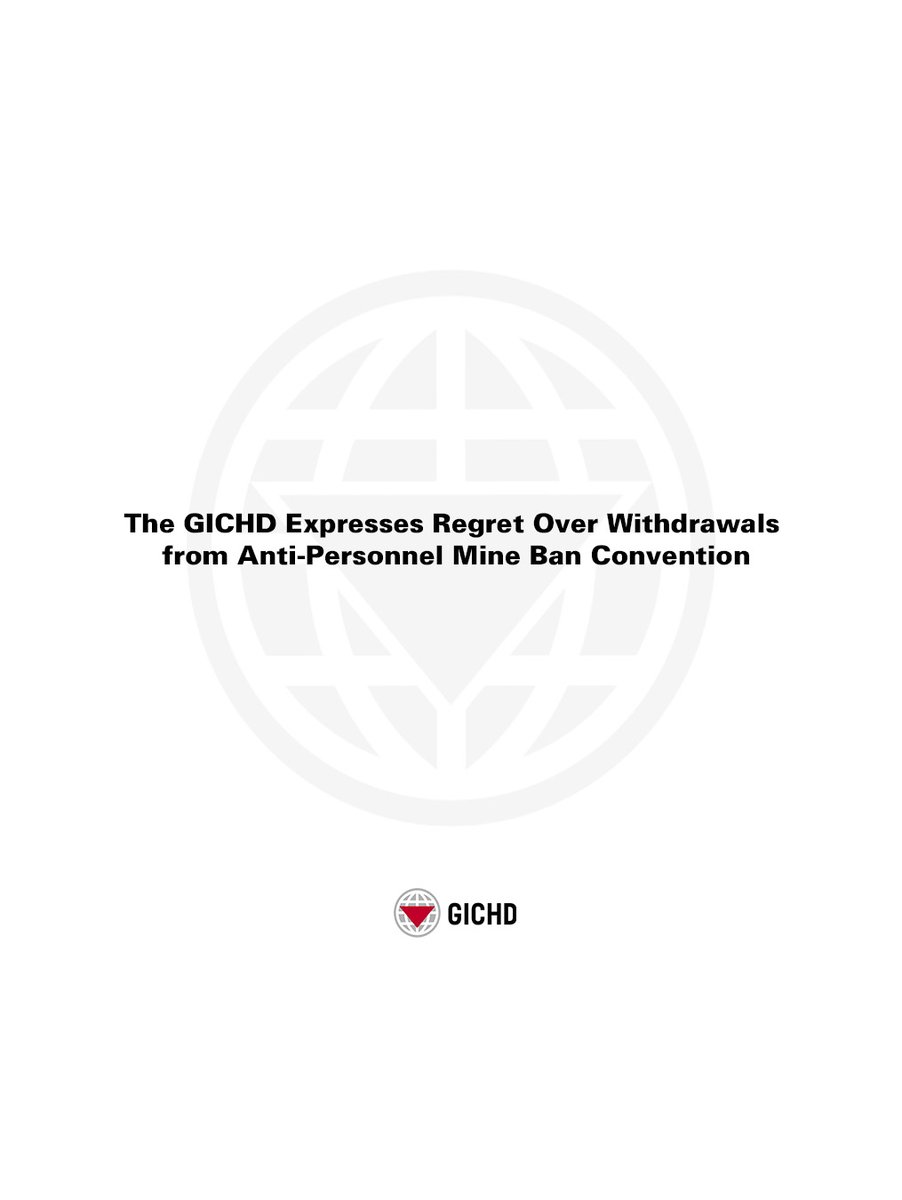 theGICHD's tweet image. The GICHD regrets Ukraine&apos;s recent announcement to withdraw from the Anti-Personnel Mine Ban Convention (APMBC), following earlier similar decisions by Estonia, Finland, Latvia, Lithuania and Poland. Read our full statement here: link.gichd.org/StatementAPMBC