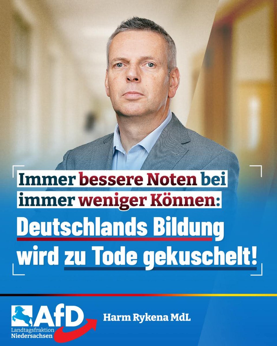 AfDFraktionNDS's tweet image. ++ Die Linken haben unsere Bildungsnation im Würgegriff! ++
„Die linken Bildungsexperimente werden unserer Industrie- und Kulturnation eines Tages das Genick brechen“, warnt @HRykena, bildungspolitischer Sprecher der #AfD-Fraktion #Niedersachsen.
Absehbar sei die…