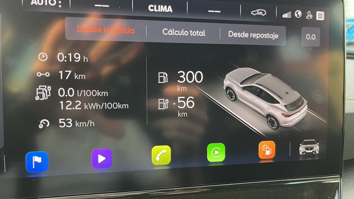 JandroLM's tweet photo. #PEHV #cupra #formentor #electric #car #electriccar Nice average 12.2 kW/h.  73 km Forecast. https://t.co/XMPNC0d0cv