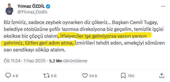 “İtfaiyeciler işe gelmiyorsa varsın yansın şehrimiz”