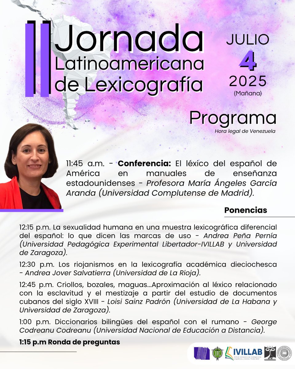 Hoy seguimos con la II Jornada Latinoamericana de Lexicografía <a href="/IVILLABIPC/">IVILLAB</a>. ¡Os esperamos!👏