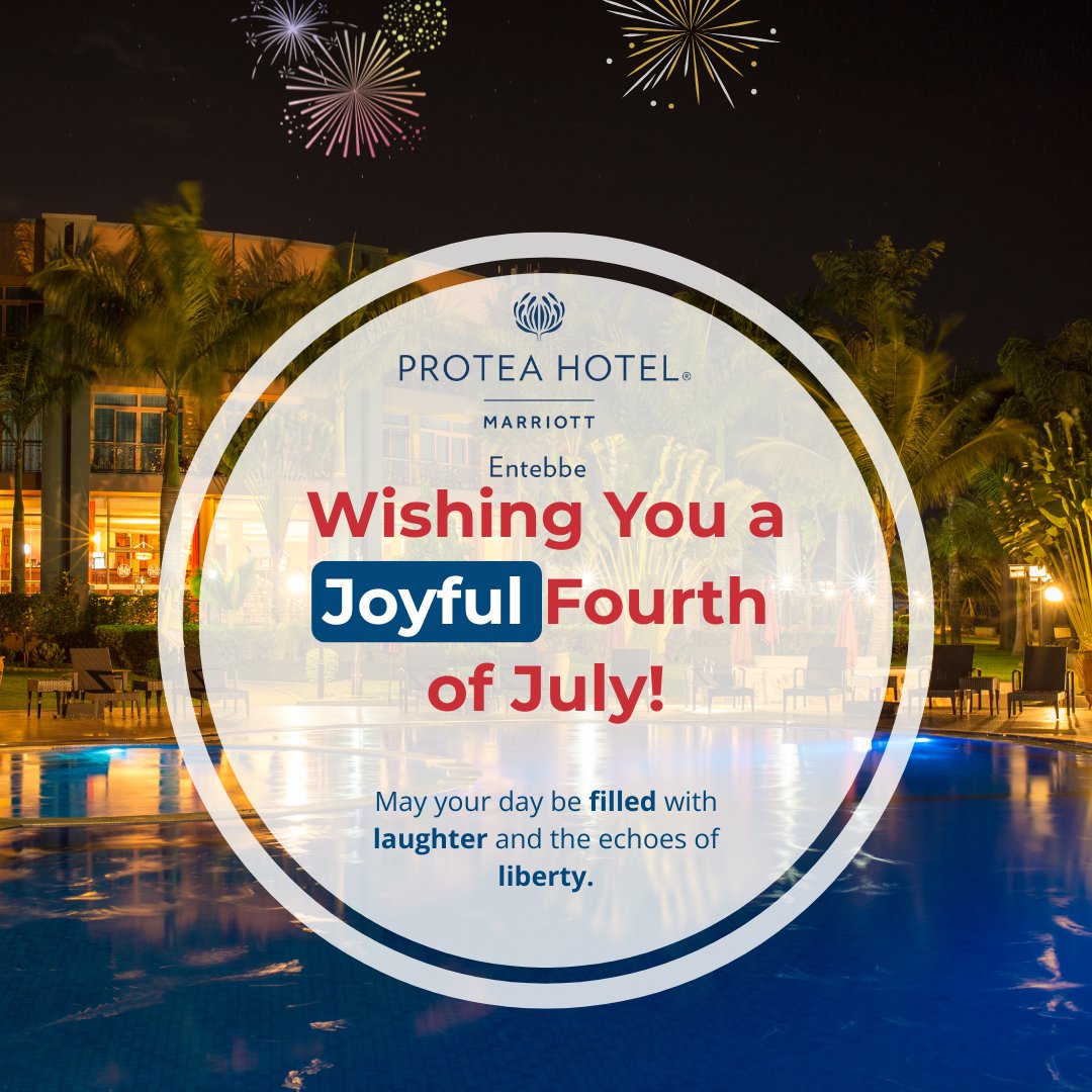 Happy 4th of July from all of us at Protea Hotel Entebbe! 🇺🇸✨
Wishing our American guests and friends a day filled with freedom, fireworks, and festivities. #IndependenceDay #ProteaEntebbe #July4thCelebration