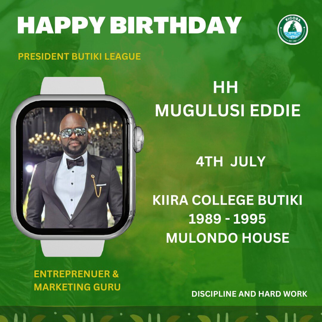 KiiraCollegeOldBoysAssociation (@kicoba1959) on Twitter photo Happy birthday Eddie.
We celebrate a true pillar of the Butiki fraternity.
Founder and current president of <a href="/Butiki_League/">Butiki League</a> .
Your unwavering dedication is inspiring. Thank you for your efforts in keeping the Butiki spirit alive.
Enjoy your day. Happy birthday Eddie.
We celebrate a true pillar of the Butiki fraternity.
Founder and current president of <a href="/Butiki_League/">Butiki League</a> .
Your unwavering dedication is inspiring. Thank you for your efforts in keeping the Butiki spirit alive.
Enjoy your day.