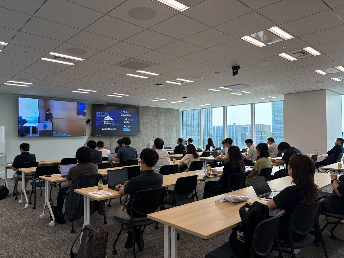 SnowflakeDB_jp's tweet image. 今日は金融ユーザー会で、Snowflake Summitで発表された内容を振り返るミートアップをやっているよ〜 

150人以上の参加者が来てくれていて、大盛り上がりだ〜 

Snowflakeの活用事例や注目技術について話すパネルディスカッションもやるよ、楽しみだね〜