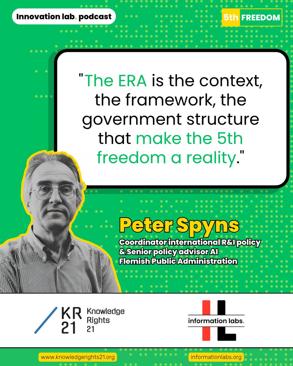 KnowledgeRights21 (@kr21org) on Twitter photo 📢 “The #ERA is the context, the framework, the government structure, that make the #5thFreedom a reality,” stresses Dr. Peter Spyns (<a href="/vlaamseoverheid/">Vlaamse overheid</a>)
Check out this #5thFreedom capsule from KR21's collab with <a href="/the_info_labs/">information labs</a>
📺 youtu.be/N6cHOlkFzT4
🎧 share.transistor.fm/s/ddb7c684 📢 “The #ERA is the context, the framework, the government structure, that make the #5thFreedom a reality,” stresses Dr. Peter Spyns (<a href="/vlaamseoverheid/">Vlaamse overheid</a>)
Check out this #5thFreedom capsule from KR21's collab with <a href="/the_info_labs/">information labs</a>
📺 youtu.be/N6cHOlkFzT4
🎧 share.transistor.fm/s/ddb7c684