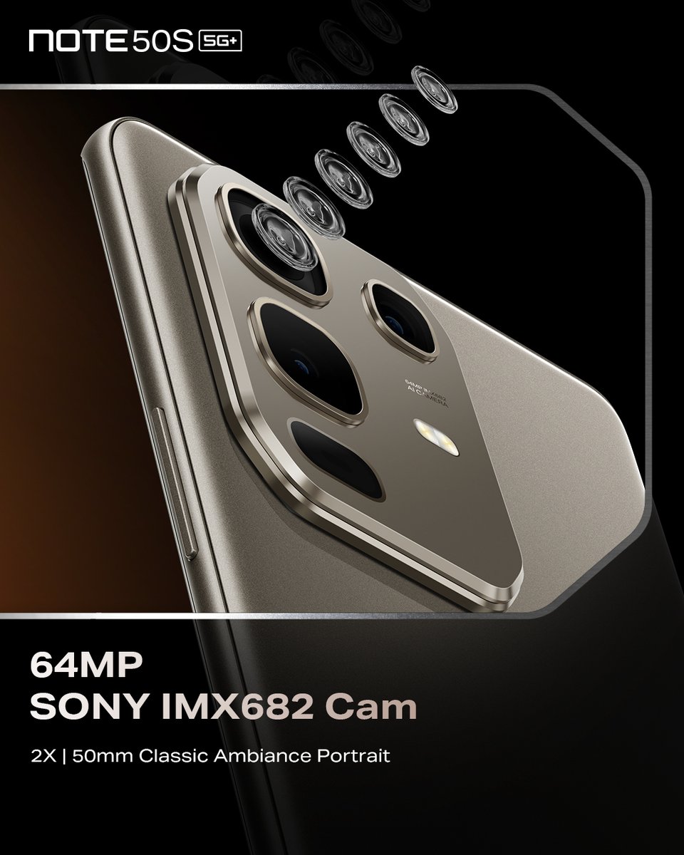InfinixKenya's tweet image. The SONY IMX683 camera would be so perfect for your content creation needs!

Grab NOTE50S 5G now available for just Ksh. 32,799 in stores countrywide.

#Infinix #NOTE50s5G #NOTE50Series #FlagshipPerformanceWithAI #PerformanceByDesign