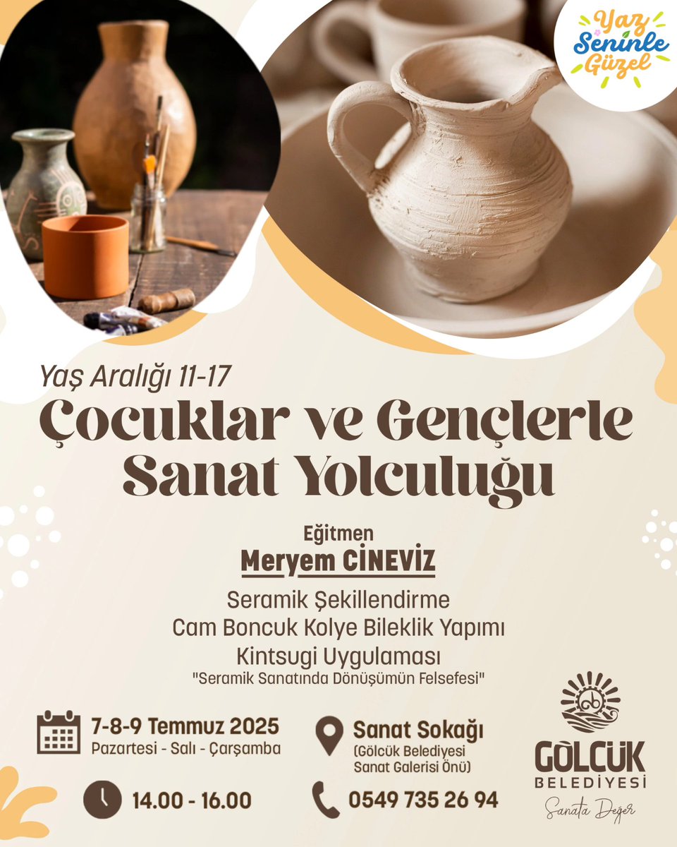 GÖLCÜK´TE SANATLA BÜYÜYEN NESİLLER BİR ARAYA GELİYOR
golcuk.bel.tr/haber/1/12804/…