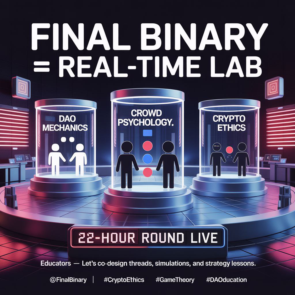 LitDare's tweet image. If you’re designing a regenerative economy,
play Final Binary first.
It teaches the danger of feedback loops and herd logic.
@FinalBinary @GreenTokenomics @RegenEth
#CoordinationCollapse #FinalBinary