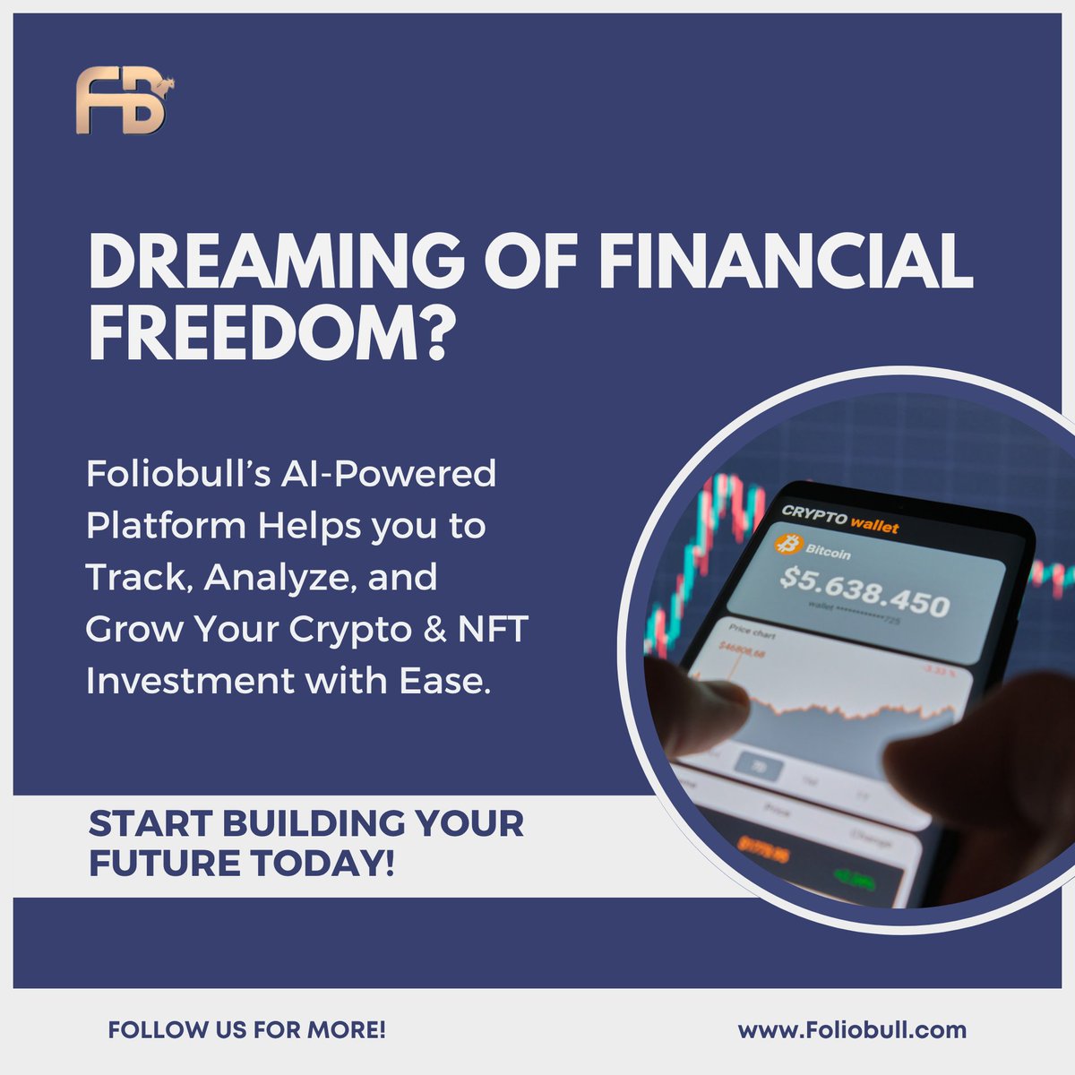 DREAMING OF FINANCIAL FREEDOM?
.
➡️Download our App today: lnkd.in/gvT4DaYH
.
#crypto #trading #traders #investment #digitalassets #cryptotrading #cryptotrader #portfolio #innovation #technology #Foliobull
