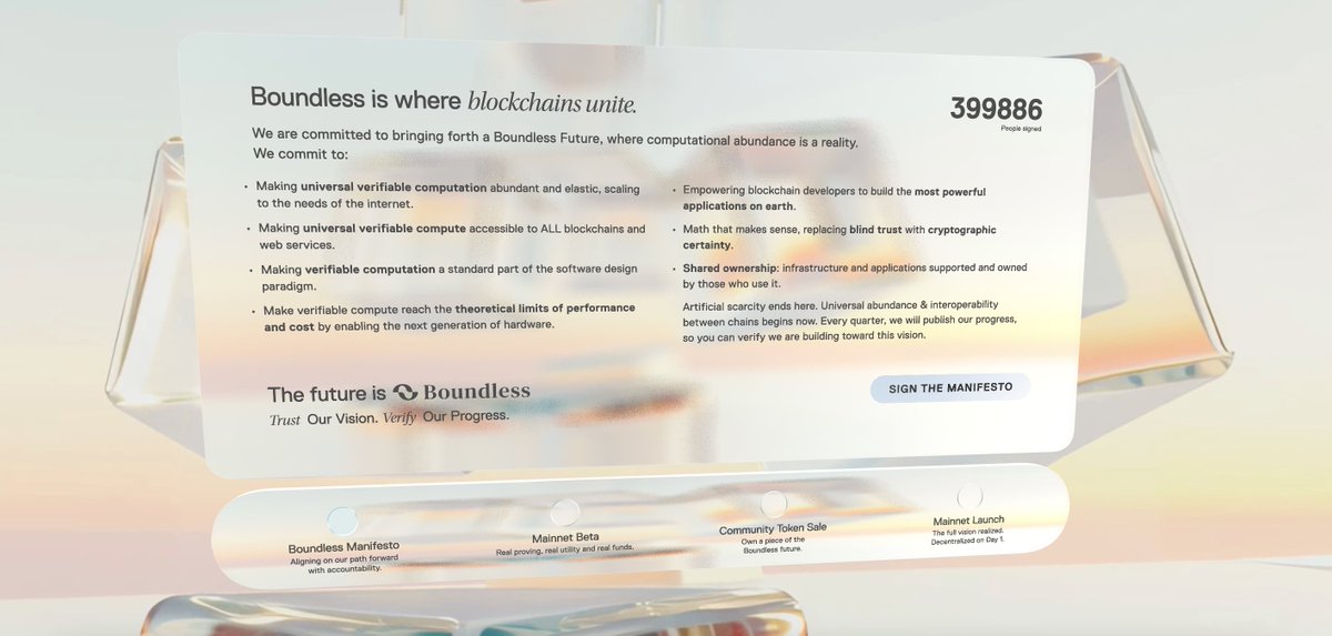 dealdropmain's tweet image. We’re shaping the future of Web3 together!
The Boundless Manifesto is live!

📝 Sign it
📢 Share it
🌐 Build the future

100% free, no gas fees.
👉 manifesto.beboundless.xyz

#BeBoundless #Web3 #Manifesto