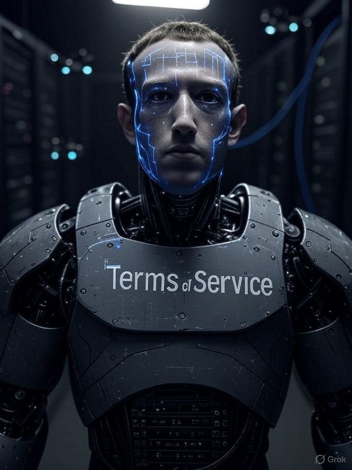WHUNChained's tweet photo. 🚨 NEW FIGHTER ENTERS THE FEED:
 Mark “The Algorithm” Zuckerberg 🦎
Finisher: Content Moderation Guillotine
Wears SPF 5000. Trains jiu-jitsu. Never blinks.
Shadowbans mid-fight.
Data is his weapon.
#WhitehouseUnchained $TRUMPUNCH
#CensorshipCyborg #Zuckerbot #Solana #pumpfun https://t.co/hN55TY74F9