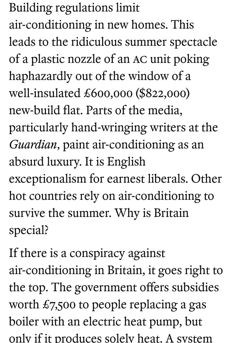Luis Garicano 🇪🇺🇺🇦 (@lugaricano) on Twitter photo The best Illustration of Britain 's silly degrowth bias in all policy making is the way it discourages air conditioning in new buildings. Excellent call to arms by <a href="/duncanrobinson/">Duncan Robinson</a> The best Illustration of Britain 's silly degrowth bias in all policy making is the way it discourages air conditioning in new buildings. Excellent call to arms by <a href="/duncanrobinson/">Duncan Robinson</a>