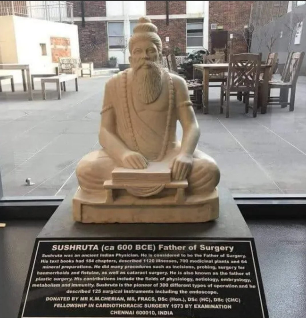 agratefulhindu's tweet image. A statue of the ancient Indian sage and surgeon Sushruta is located at the Royal Australian College of Surgeons (RACS) in Melbourne, Australia.
Ayurveda is the origination of Medicine.
Cry more.