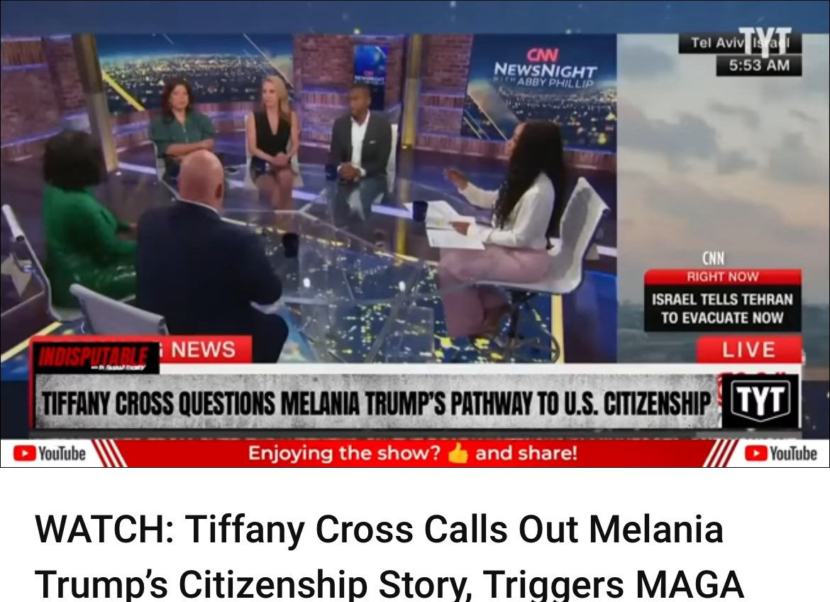 WATCH: Tiffany Cross Calls Out Melania Trump’s Citizenship Story, Trigge... youtu.be/6VWWcx0yp6U?si… via <a href="/YouTube/">YouTube</a>  they also talk about white supremacy ideology and the KKK .
