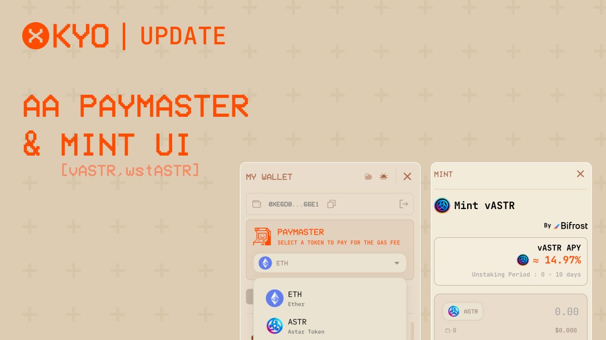 kyofinance's tweet image. 🚢We never stop shipping | AA feature is now live!📡

Thanks to @privy_io x @StartaleCS &apos;s toolkit, you can now log in with Google or X account, and instantly get a contract wallet that supports gasless txs via paymaster

⚡️Bridged only ASTR from @AstarNetwork ? No problem. Use…