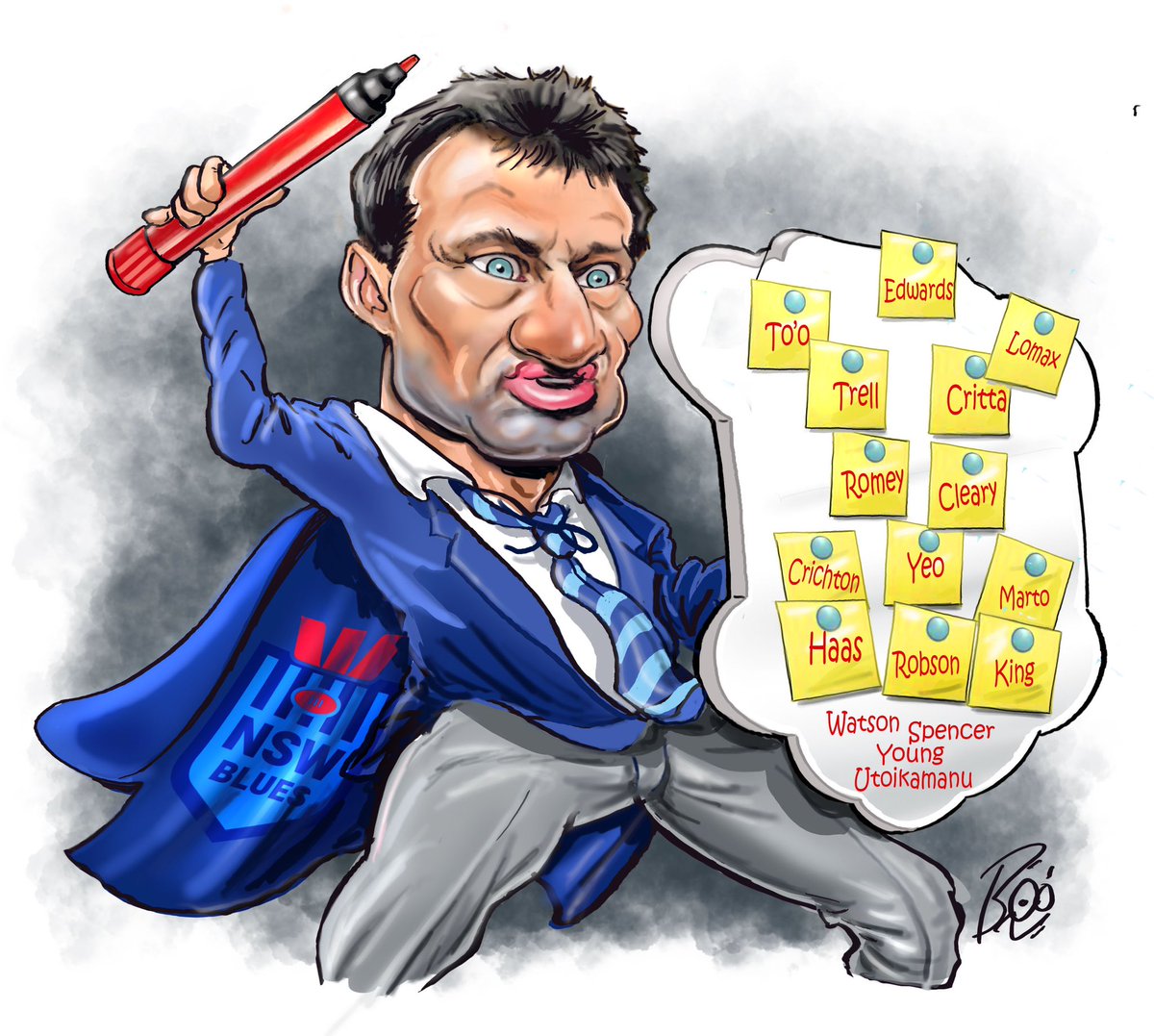 Scott Bailey (@boobaileytele) on Twitter photo Loyal Lozza. Despite calls for changes after a loss in #origin II the <a href="/NSWBlues/">NSWBlues</a> boss has stuck fat, banking on the same 17 to get the job done in the decider. My art for <a href="/brentread_7/">Brent Read</a> column up now <a href="/telegraph_sport/">Telegraph Sport</a> #nswblues #lauriedaley Loyal Lozza. Despite calls for changes after a loss in #origin II the <a href="/NSWBlues/">NSWBlues</a> boss has stuck fat, banking on the same 17 to get the job done in the decider. My art for <a href="/brentread_7/">Brent Read</a> column up now <a href="/telegraph_sport/">Telegraph Sport</a> #nswblues #lauriedaley