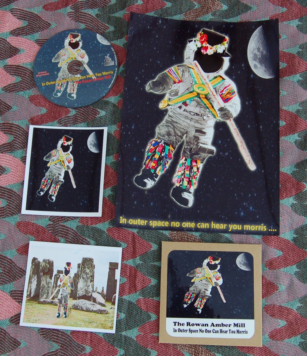 Available to pre-order now our new three track single "In Outer Space No One Can Hear You Morris".
The Deluxe Hand-Numbered Edition includes an A4 poster, two art cards and a full colour CDr. Available to pre-order for £6.75 plus p&amp;p.
Head to rowanambermill.bandcamp.com/merch for a listen.