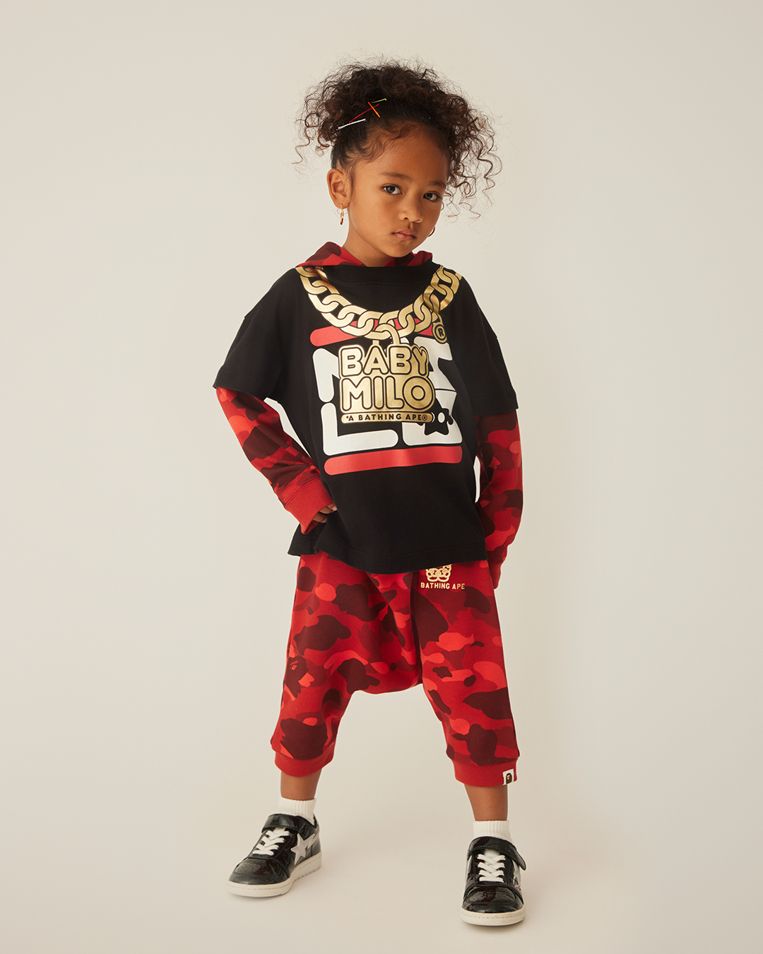 BAPE KIDS カラフルブランケット A BATHING APE® Kids BAPE Graffiti Pattern Knit | Bape