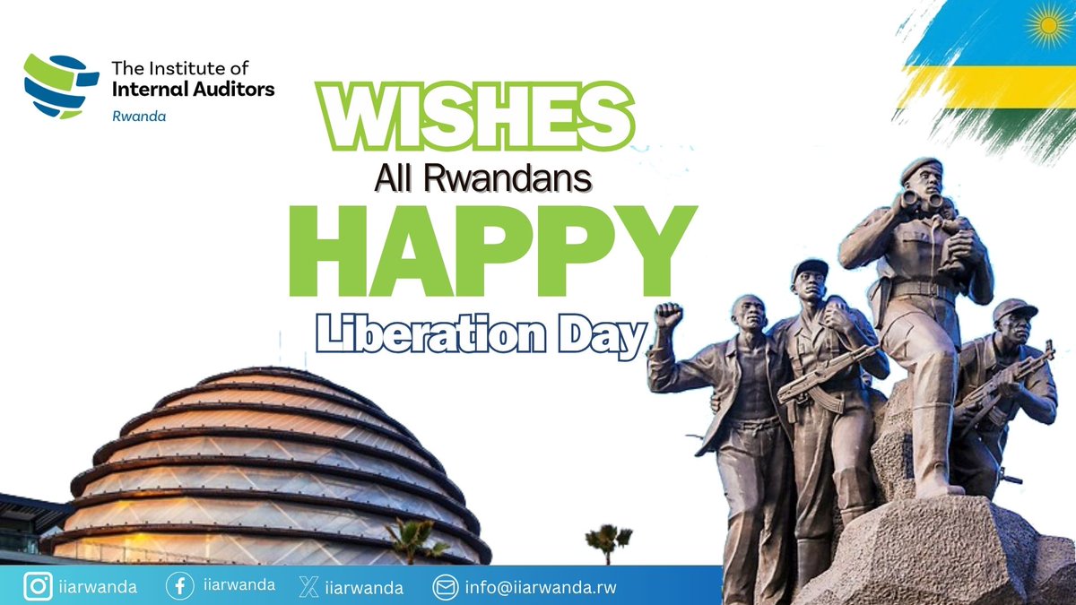 Happy Liberation Day, Rwanda!

Today, we honor the heroes of our liberation and the journey of unity and resilience.

IIA Rwanda stands for integrity, transparency, and good governance.

#LiberationDay #Rwanda #IIARwanda
