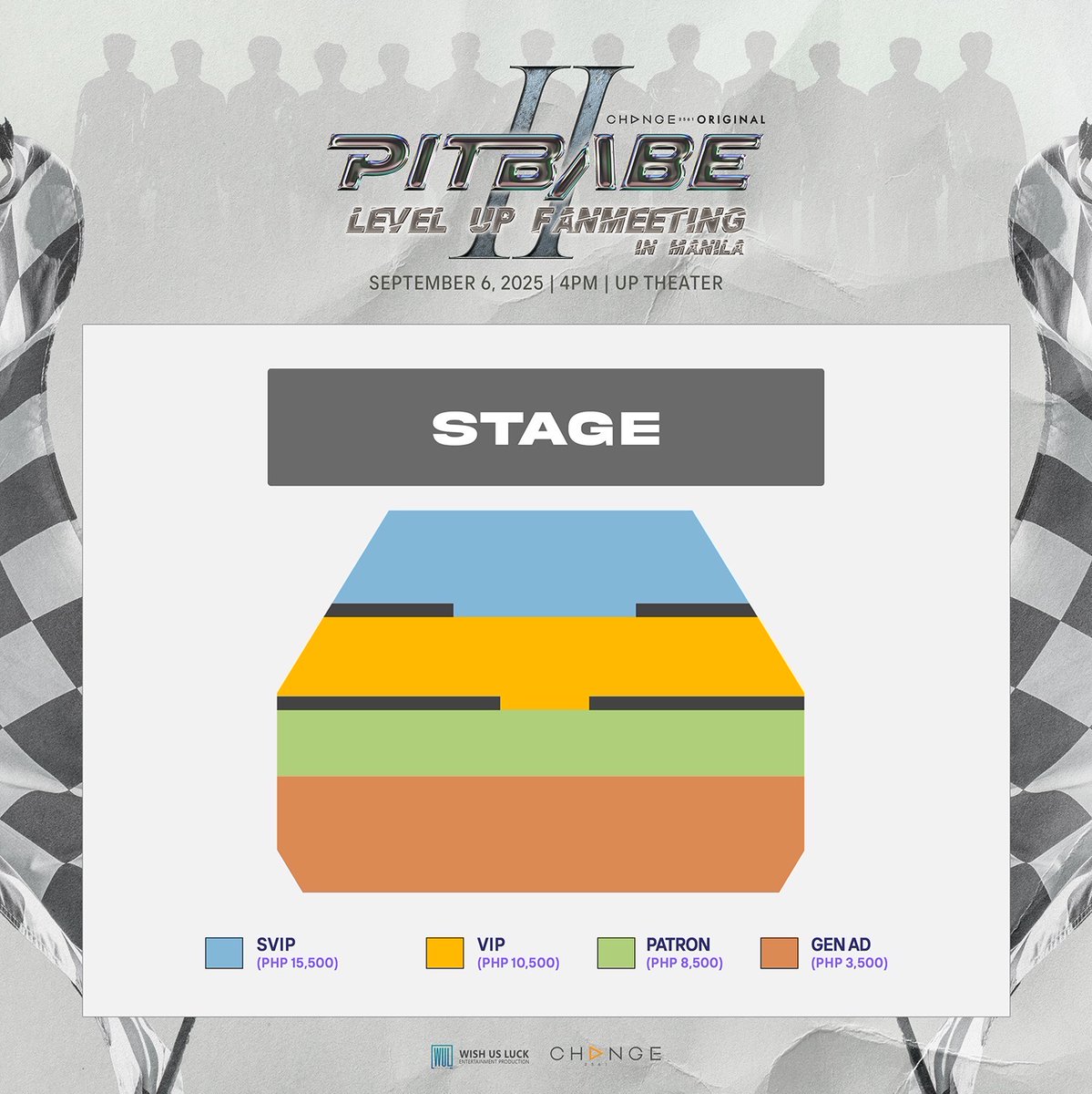PitBabeSeries's tweet photo. Manila, buckle up! 

The Pit Babe crew is back and ready to LEVEL UP!

PIT BABE LEVEL UP FAN MEETING IN MANILA
🗓️ : September 6, 2025
🕰️ : 4PM
📍: UP Theater

🎟️ GENSALE: July 11, 2025 12NN (PHT) 
🔝🆙 TOP UP SELLING: July 11, 2025 4PM (PHT)
🔗 : https://t.co/mjz9sSeZ1G

We’re bringing next-level speed, style, and fierce energy. This is the comeback you’ve been waiting for, kaya tara, sakay na kayo!🏎️💨

For more details, visit @wishusluckent.

#PitBabeLevelUpFMinManila
#PitbabeTheSeries2
#PitBabeLevelUpFanMeetingTour
#CHANGE2561 #WishUsLuckPH