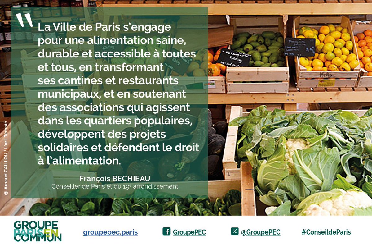 Élu-e-s Paris En Commun (@groupepec) on Twitter photo Au #ConseildeParis, <a href="/Fr_Bechieau/">Francois Bechieau</a> a souligné l’engagement de la Ville de Paris pour une alimentation saine et durable accessible à toutes et tous. Au #ConseildeParis, <a href="/Fr_Bechieau/">Francois Bechieau</a> a souligné l’engagement de la Ville de Paris pour une alimentation saine et durable accessible à toutes et tous.