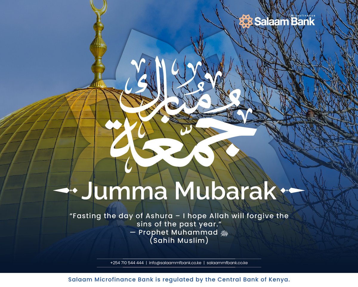 SalaamMFB's tweet photo. The Day of Ashura (10th of Muharram) is approaching — a day filled with mercy, reward, and remembrance.
May Allah accept our efforts and grant us forgiveness and reward on Ashura and Jumu’ah. https://t.co/3mhS2WXJQM