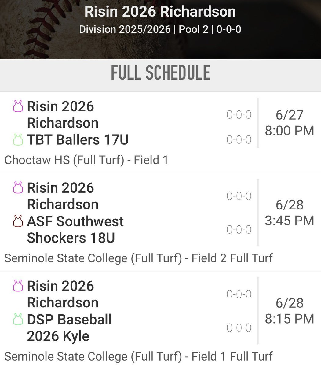 Rain today changed schedule for <a href="/BigFireBaseball/">Big Fire Baseball</a> tournament this weekend.  Here’s the update 👇👇. 
- Friday evening @ Choctaw HS
- 2 games Saturday @ Seminole State