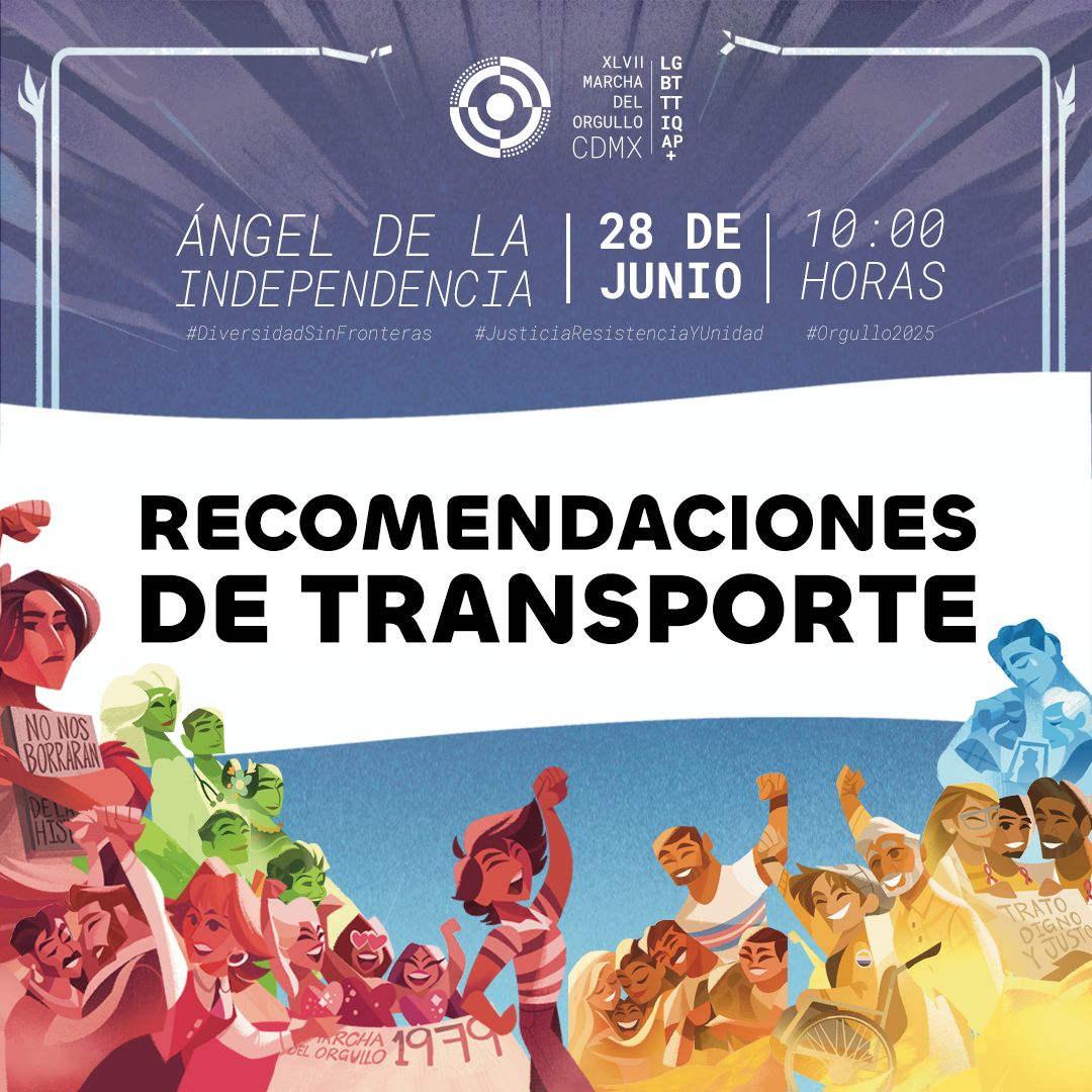 MarchaLGBTCDMX's tweet image. Te compartimos esta información sobre el transporte 🚇🚍 para que puedas planear tu llegada triunfal a la Marcha del Orgullo 🏳️🌈🏳️⚧️
¡Queremos que llegues con seguridad, tiempo y toda la energía para marchar, resistir y porque no, celebrar juntes! 💜🌈
#DiversidadSinFronteras