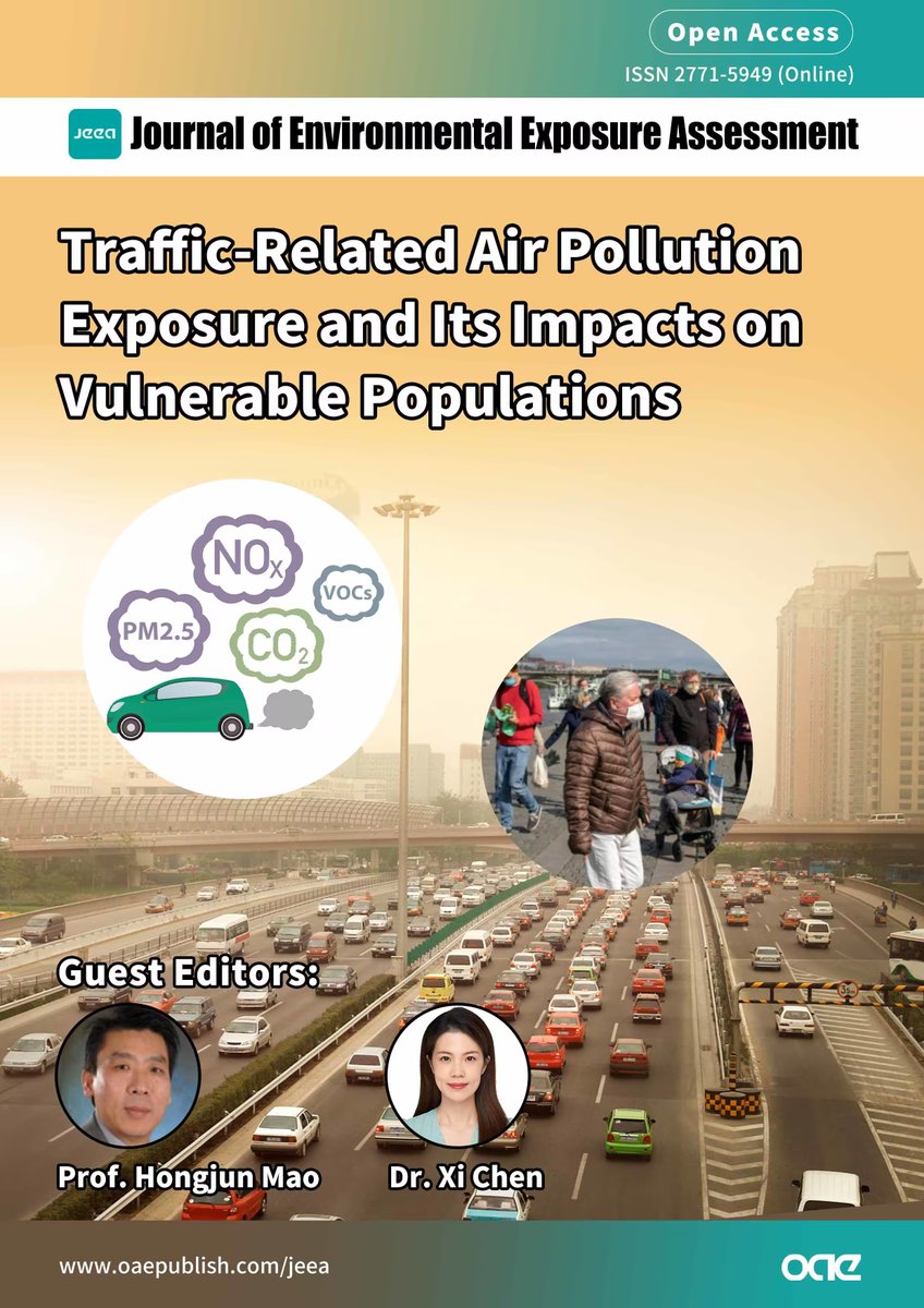 🚨 Special Issue:Traffic-Related Air Pollution Exposure &amp; Its Impacts on Vulnerable Populations
👨‍🏫 Guest Editor: Prof. Hongjun Mao, Nankai University, China
🔗 oaepublish.com/specials/jeea.…
#AirPollution #TrafficExposure #VulnerablePopulations #PublicHealth #ExposureScience