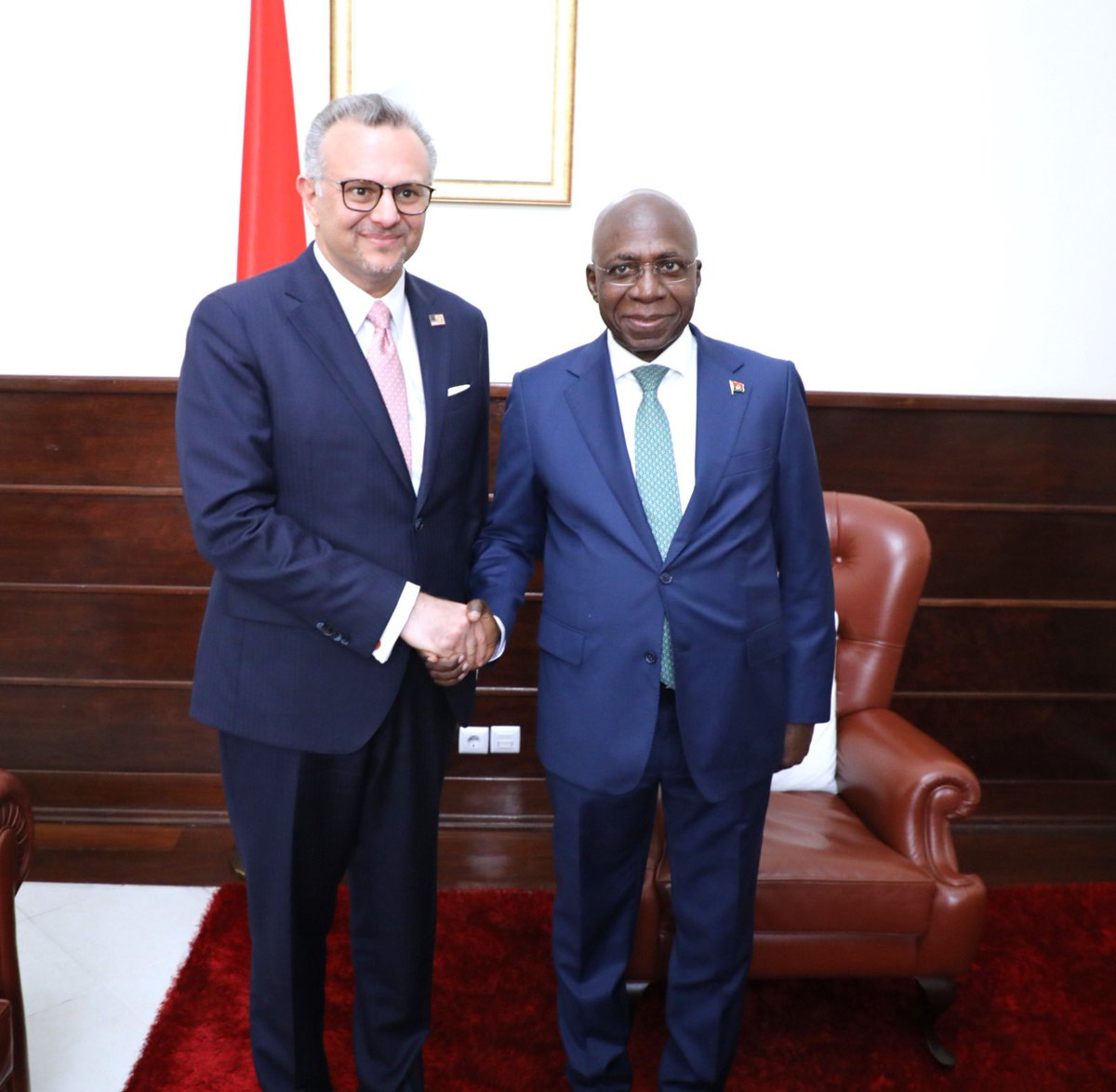 During my meeting with Angolan Foreign Minister Téte, I expressed appreciation for Angola's leadership of the African Union, particularly on advancing regional peace and security. Our discussion centered on the need to address current conflicts across the continent, including in