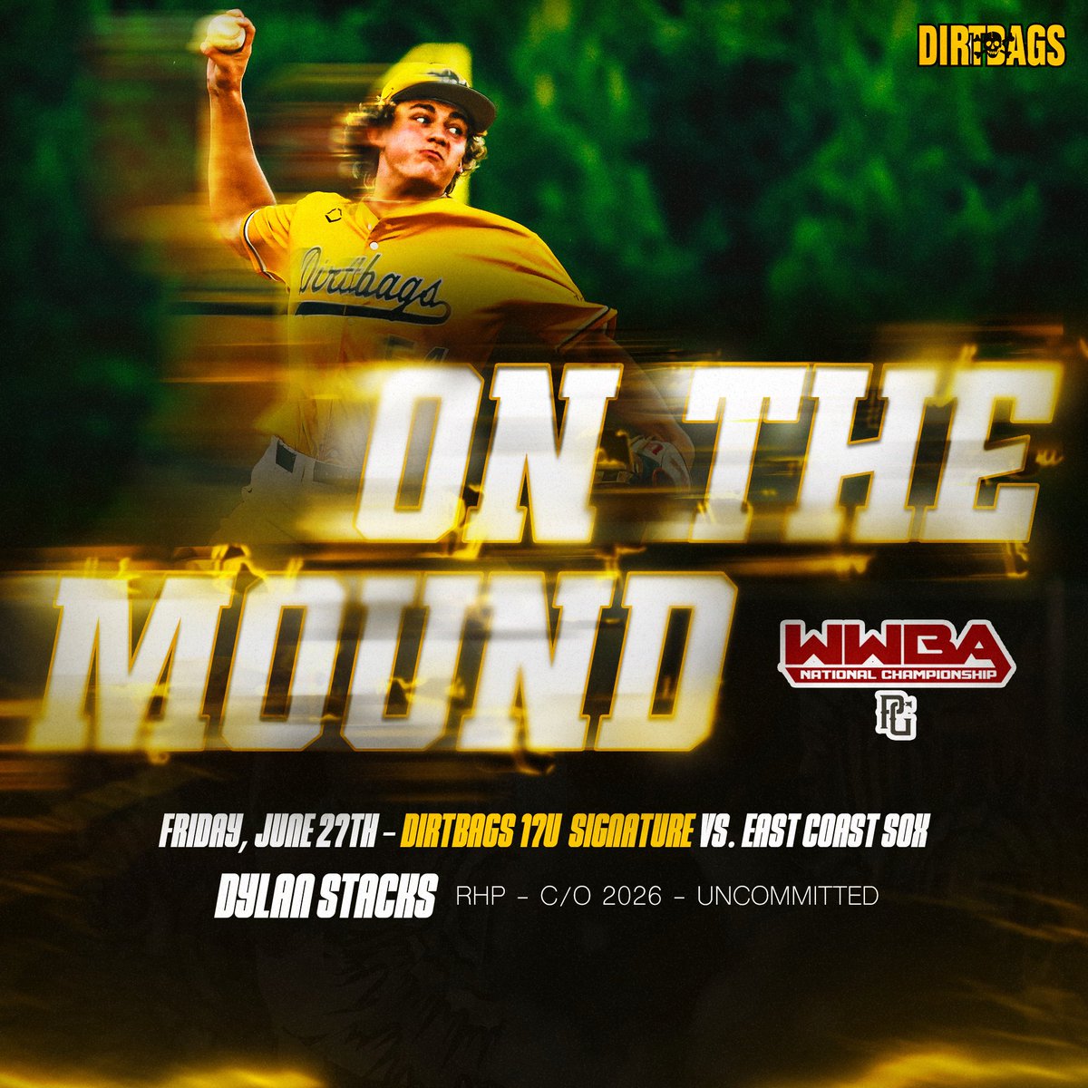 17U PG WWBA National Championship
📆 Friday, June 27th
📍Lassister HS (GA)
🕰️ 1:40 PM

Probable Starter: Dylan Stacks (Uncommitted)