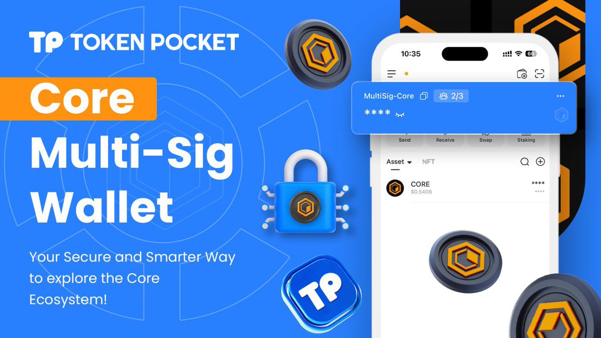 TokenPocket_TP's tweet photo. 🔐TokenPocket now supports @Coredao_Org Multi-Sig Wallet. 

✅ Secure with multiple signers - no single point of failure!
✅ Fully integrated - no need for any third-party websites!
✅ Effortless setup with a smooth user experience!

Multi-Sig, Multi-Safe. With TokenPocket! 
👉https://t.co/9BtXqZJqf0