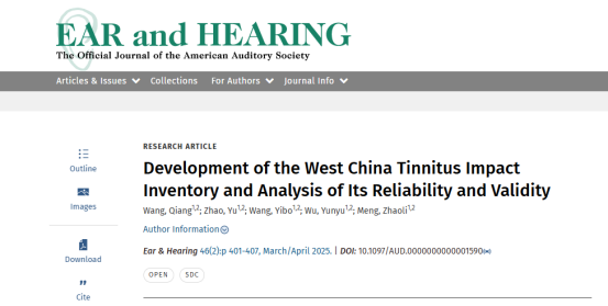 West China Hospital (@ihuaxi) on Twitter photo Prof. Meng Zhaoli’s team at #WCH just published in <a href="/EandHonline/">Ear and Hearing</a> ! Using the Delphi method, they developed the West China Tinnitus Impact Inventory (WCTII)—a culturally tailored, validated tool for Chinese tinnitus patients. Big step for global hearing care! #Tinnitus #Audiology Prof. Meng Zhaoli’s team at #WCH just published in <a href="/EandHonline/">Ear and Hearing</a> ! Using the Delphi method, they developed the West China Tinnitus Impact Inventory (WCTII)—a culturally tailored, validated tool for Chinese tinnitus patients. Big step for global hearing care! #Tinnitus #Audiology