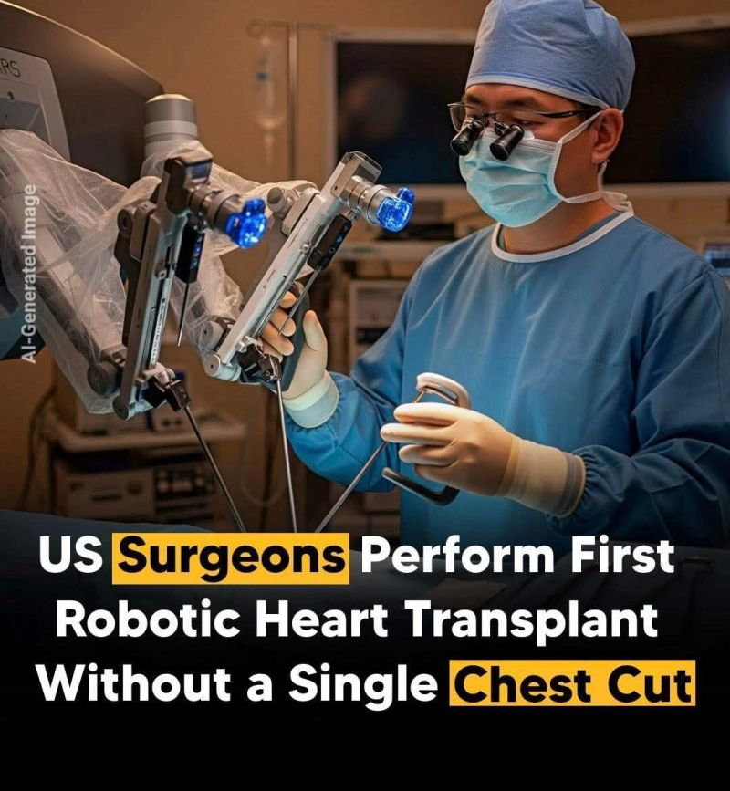 АНУ-д анх удаа AI робот технологийг ашиглан цээжний хөндийг нээхгүйгээр зүрх шилжүүлэн суулгах мэс заслыг зүрхний хүнд хэлбэрийн дутагдалтай 45 настай өвчтөнд амжилттай хийсэн гэнэ.
Мэс заслын баг робот төхөөрөмжийг ашиглан хэвлийн урд ханын хэсгээр жижиг зүсэлт хийж, донорын