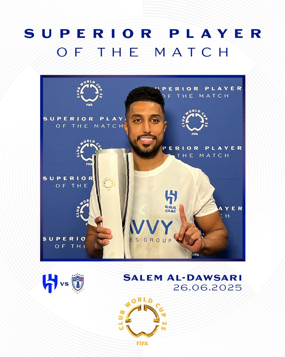 FIFA Club World Cup (@fifacwc) on Twitter photo With a great goal and an outstanding performance, <a href="/salem_d29/">ุณุงูู
ุงูุฏูุณุฑู</a> helps his team take the step into the Round of 16!
#SuperiorPlayerofTheMatch
#SuperiorisWorthPlayingFor With a great goal and an outstanding performance, <a href="/salem_d29/">ุณุงูู
ุงูุฏูุณุฑู</a> helps his team take the step into the Round of 16!
#SuperiorPlayerofTheMatch
#SuperiorisWorthPlayingFor