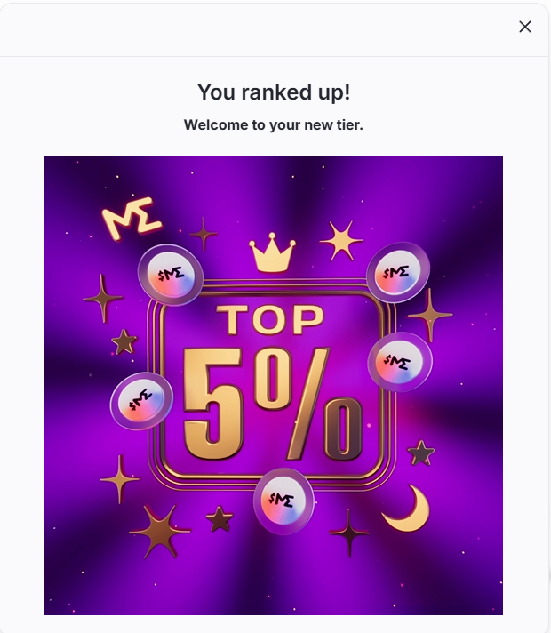 Nice little rank up on <a href="/MagicEden/">Magic Eden 🪄</a> to the 5% club $ME