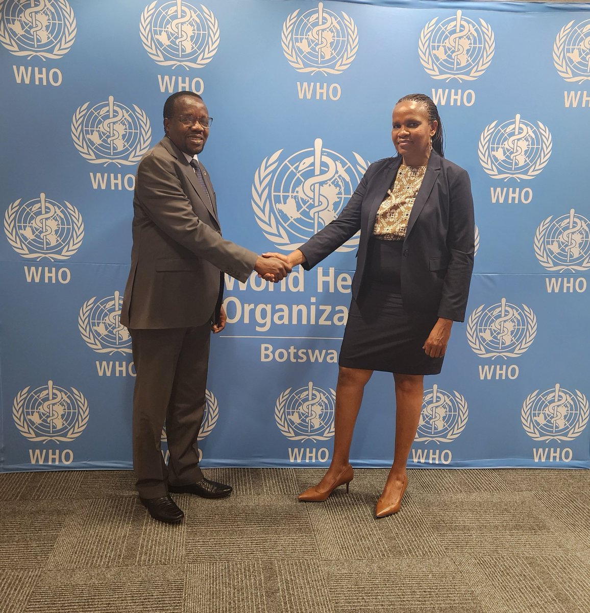 WHO Botswana (@whobotswana) on Twitter photo Botswana’s new UN Geneva envoy, Ms Nthisana Motsete-Phillips, paid a courtesy call to <a href="/WHOBotswana/">WHO Botswana</a> to strengthen collaboration ahead of her diplomatic mission. 🇧🇼🤝🌍 #GlobalHealth #Multilateralism Botswana’s new UN Geneva envoy, Ms Nthisana Motsete-Phillips, paid a courtesy call to <a href="/WHOBotswana/">WHO Botswana</a> to strengthen collaboration ahead of her diplomatic mission. 🇧🇼🤝🌍 #GlobalHealth #Multilateralism