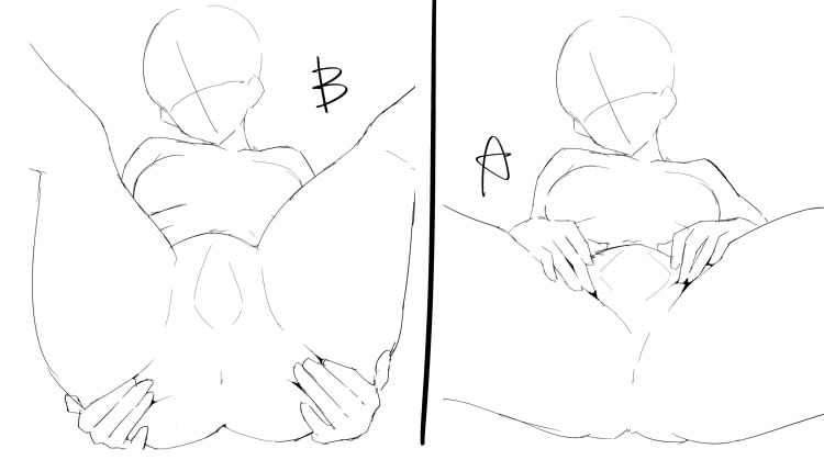 おっぴろげポーズ、いつも手の位置悩む 